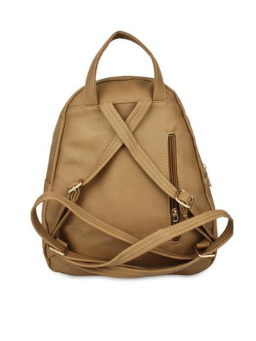 Hiveaxon Brown Embellished Backpack