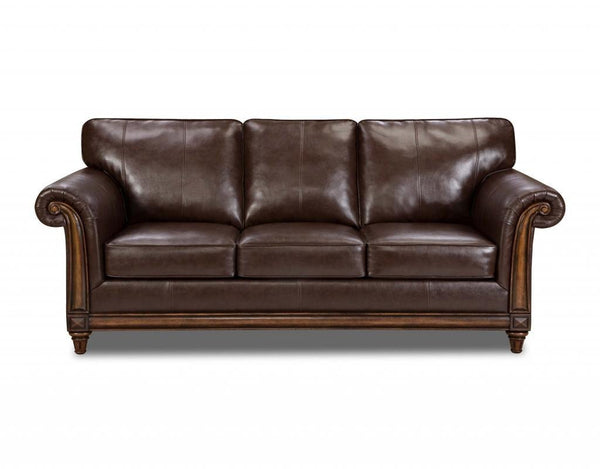 Island Walnut Leather Sofa
