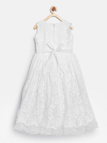 Branyork White Lace Fit and Flare Dress