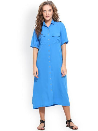 Rosyalps Blue Shirt Dress